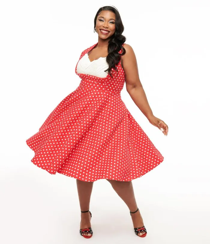 Dolly and Dotty 1950s Red Polka Dot Grace Swing Dress DressesPlus Unique Vintage Swing Dolly and Dotty 1950s Red Polka Dot Grace Swing Dress DressesPlus Unique Vintage Swing