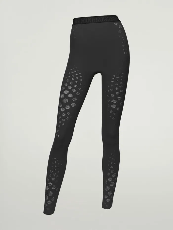 Dots Illusion Net Leggings Black Women Wolford Athleisure Leggings