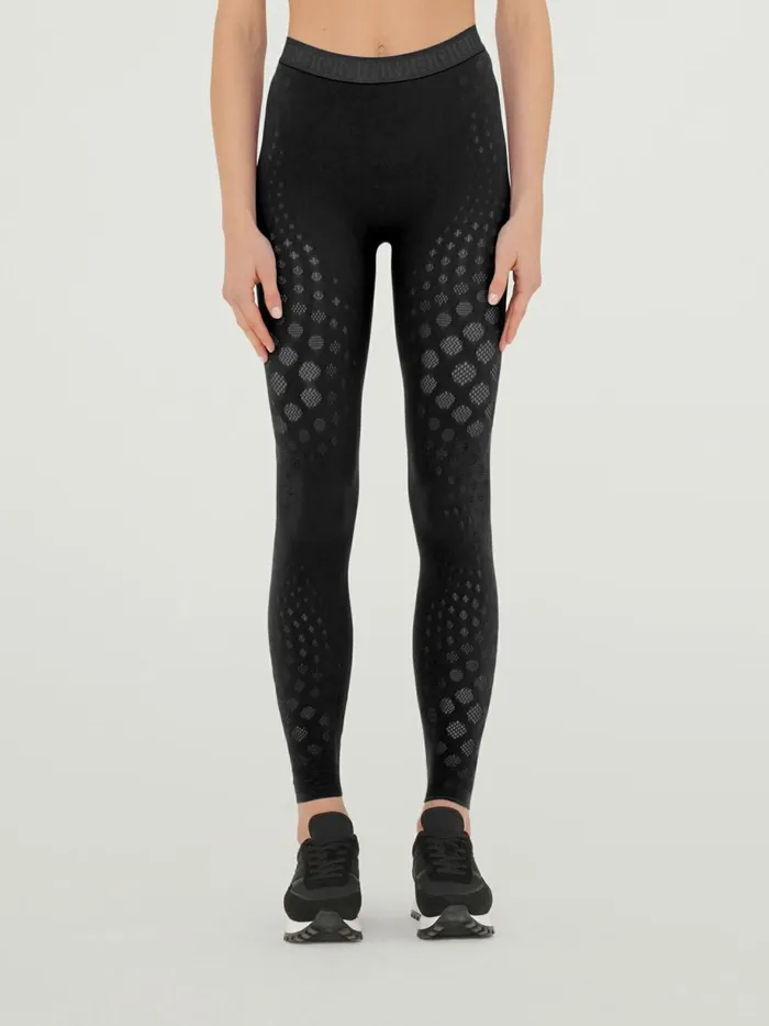 Dots Illusion Net Leggings Black Women Wolford Athleisure Leggings