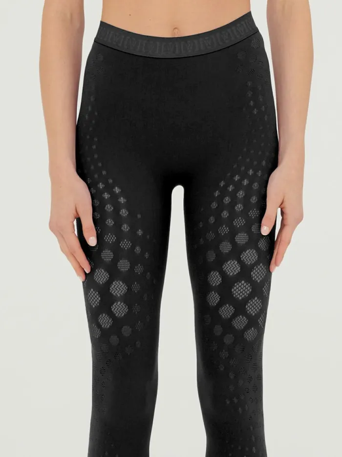 Dots Illusion Net Leggings Black Women Wolford Athleisure Leggings