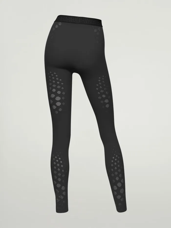Dots Illusion Net Leggings Black Women Wolford Athleisure Leggings