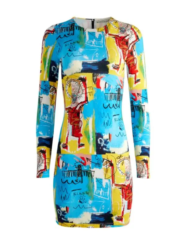 Dresses Women Alice Olivia AO X BASQUIAT DELORA MINI DRESS Untitled