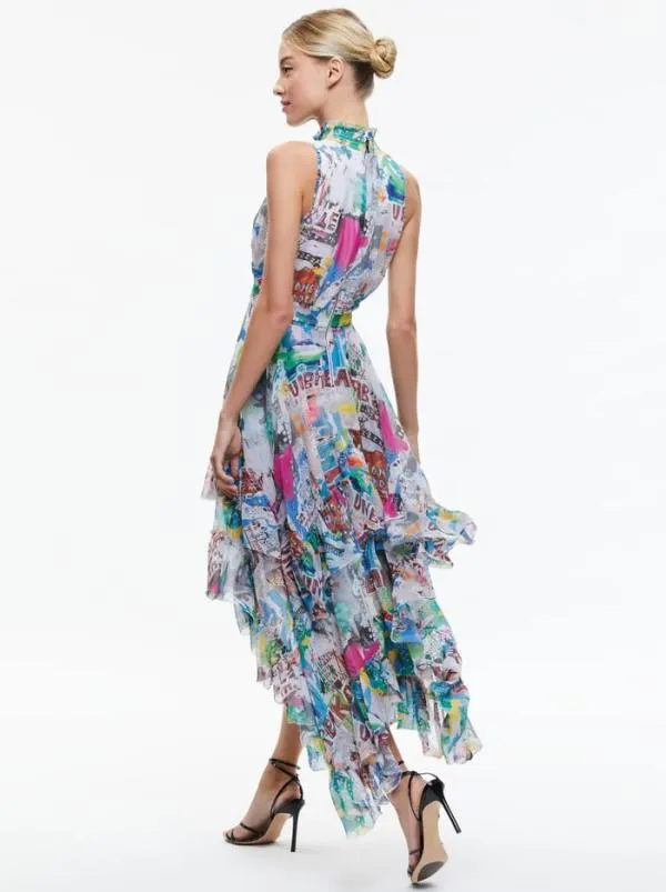 Dresses Women Alice Olivia AO X BASQUIAT EVELYN MAXI DRESS Unbreakable