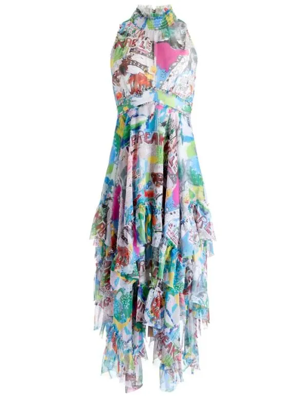 Dresses Women Alice Olivia AO X BASQUIAT EVELYN MAXI DRESS Unbreakable