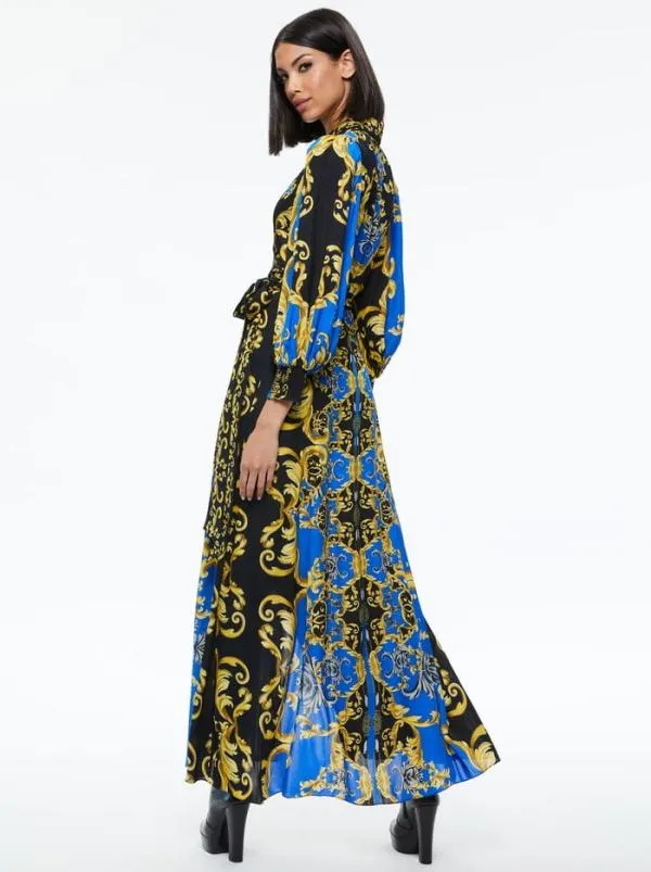 Dresses Women Alice Olivia ALISA WRAP MAXI SHIRT DRESS Regal Romance Sapphire