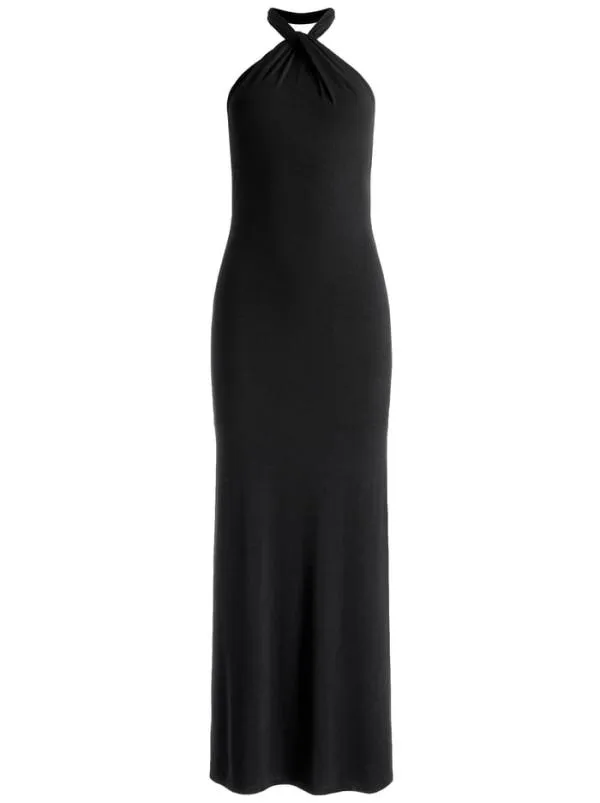 Dresses Women Alice Olivia AMAYA HALTER NECK HIGH SLIT DRESS Black
