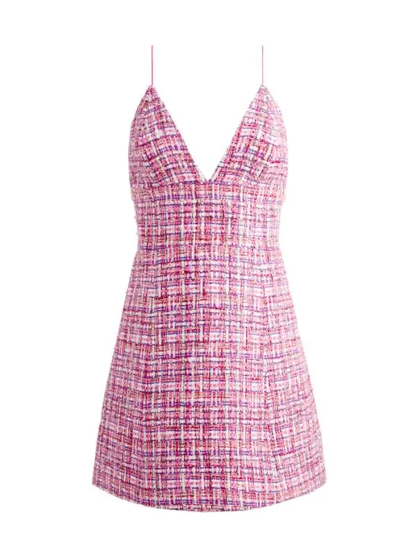 Dresses Women Alice Olivia CARLI SPAGHETTI STRAP TWEED MINI DRESS Candywhite