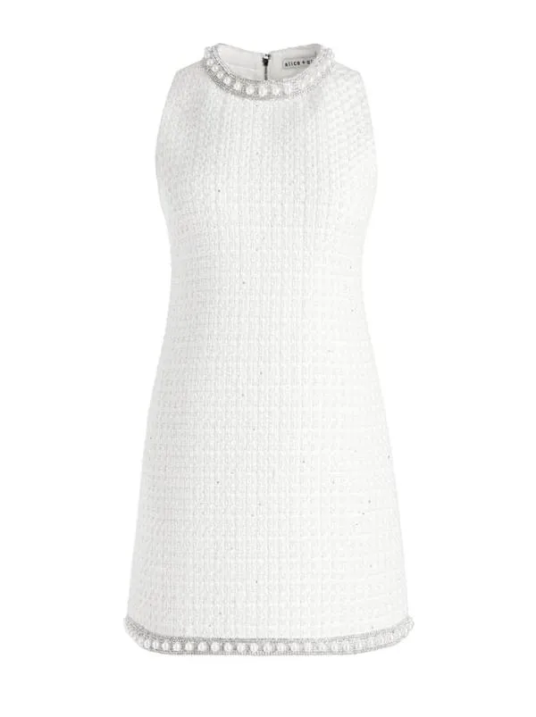 Dresses Women Alice Olivia COLEY EMBELLISHED MINI DRESS Off White