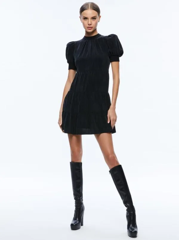 Dresses Women Alice Olivia DORINE PUFF SLEEVE MINI DRESS Black