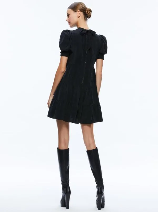 Dresses Women Alice Olivia DORINE PUFF SLEEVE MINI DRESS Black