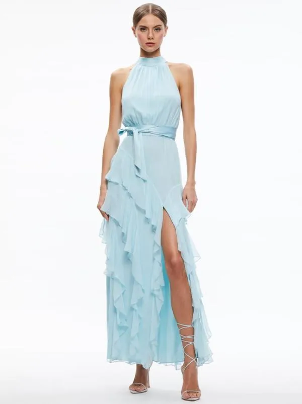Dresses Women Alice Olivia EMELIA HALTER NECK GOWN Julep