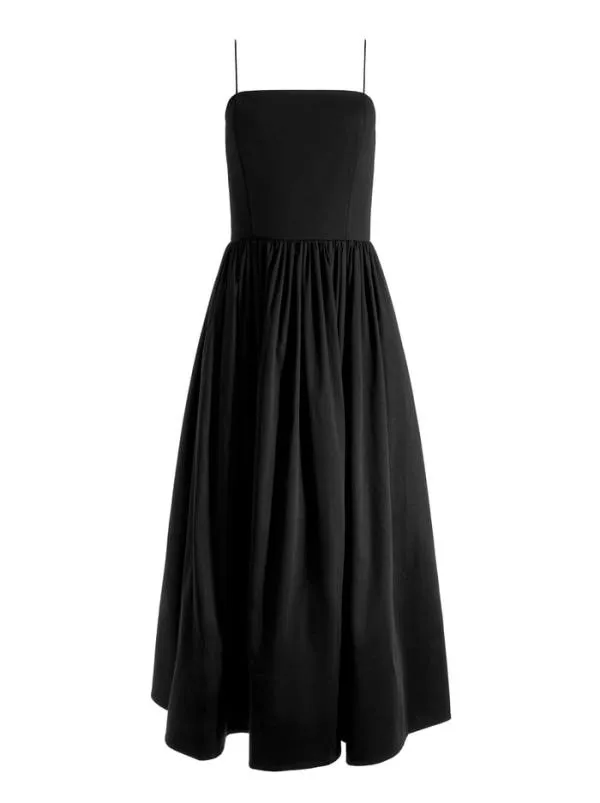 Dresses Women Alice Olivia GLYNIS SPAGHETTI STRAP SCARF MIDI DRESS Black