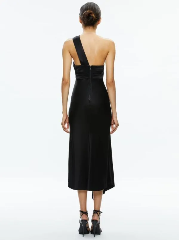 Dresses Women Alice Olivia HARMONY TWIST FRONT MIDI DRESS Black