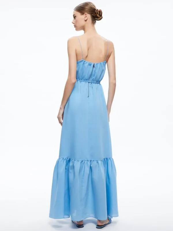 Dresses Women Alice Olivia JAYDA SCOOP NECK BELTED MAXI DRESS Oxford Blue