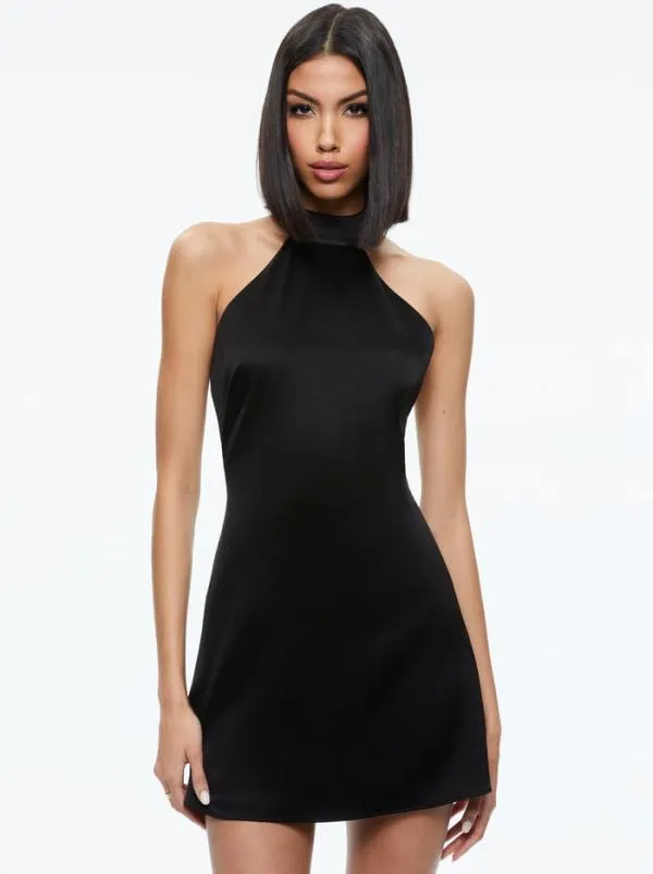 Dresses Women Alice Olivia KOI HALTERNECK MINI DRESS Black