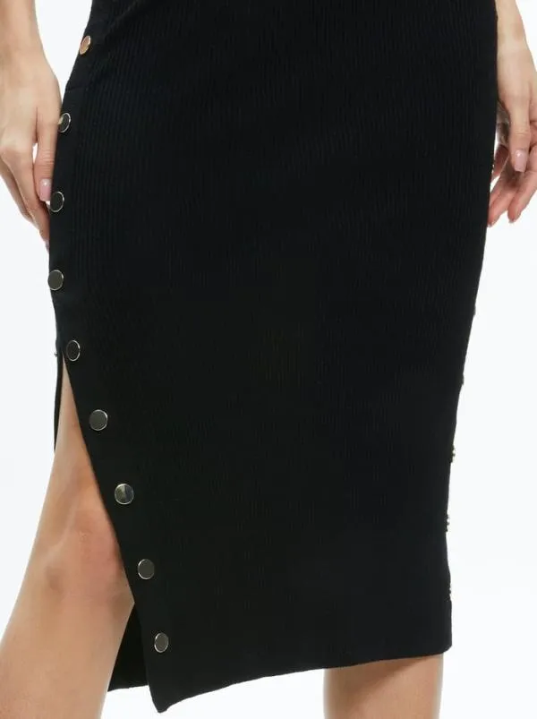Dresses Women Alice Olivia LALITA SIDE SNAP MIDI DRESS Black
