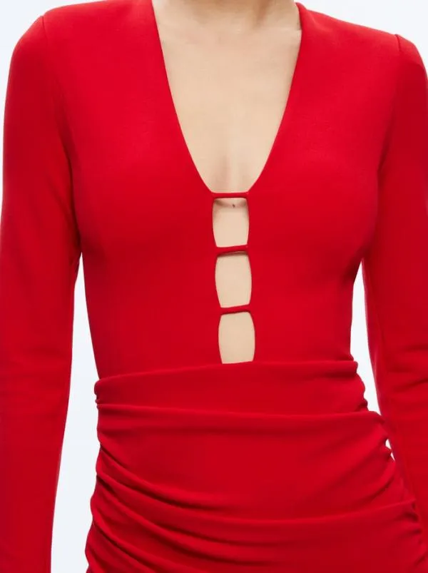 Dresses Women Alice Olivia LOMA CUT OUT MINI DRESS Perfect Ruby