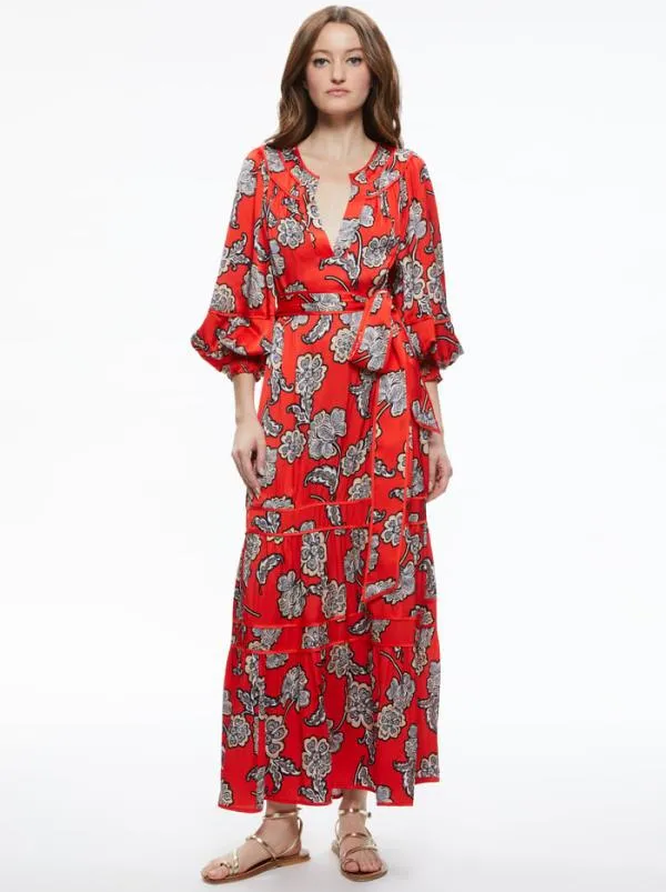 Dresses Women Alice Olivia LYLA BLOUSON SLEEVE TUNIC MIDI DRESS Landmark