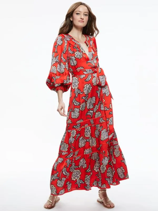 Dresses Women Alice Olivia LYLA BLOUSON SLEEVE TUNIC MIDI DRESS Landmark