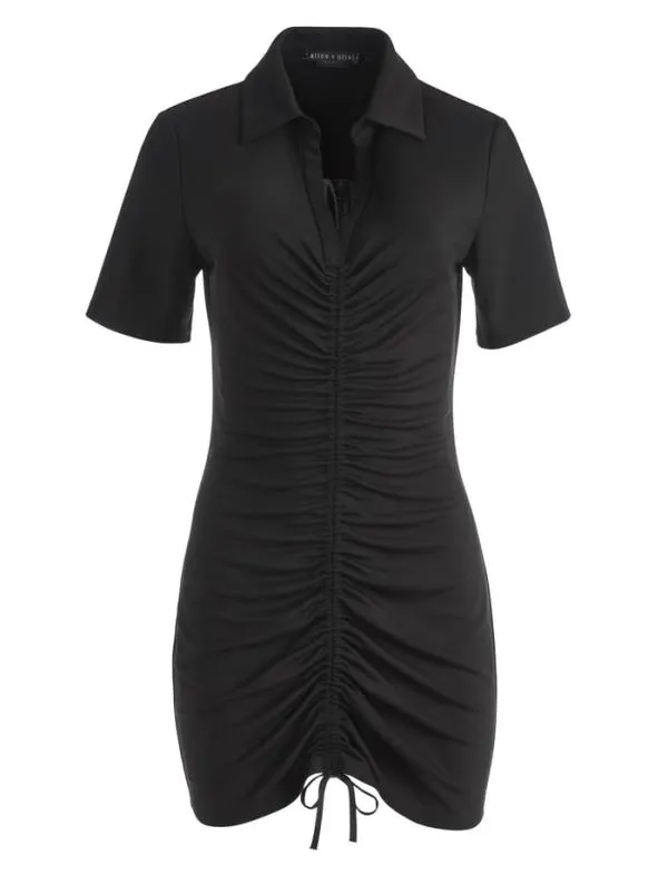 Dresses Women Alice Olivia MARSHA RUCHED POLO MINI DRESS Black