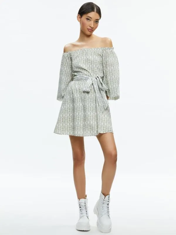 Dresses Women Alice Olivia MARY OFF SHOULDER MINI DRESS Republic Geo