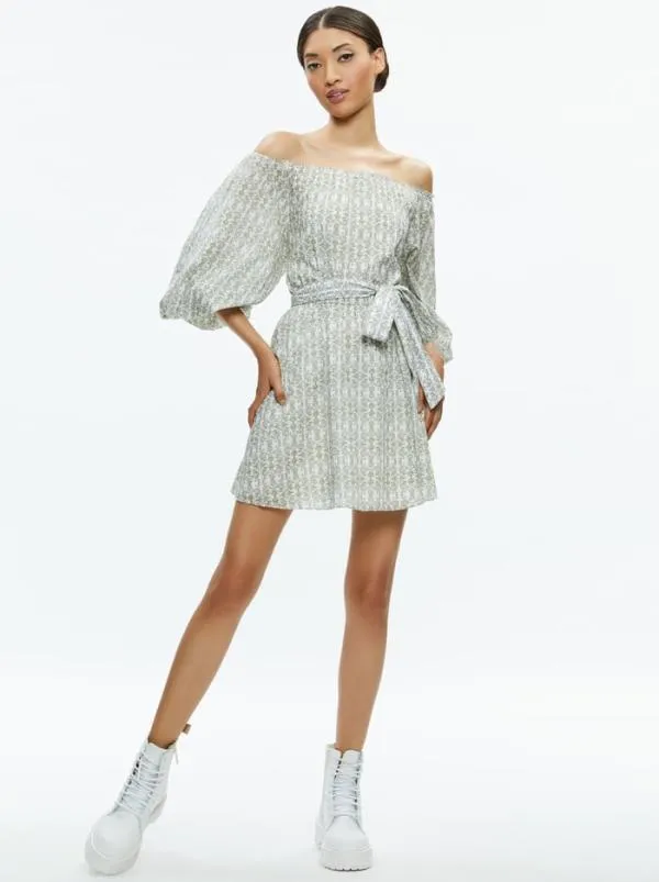 Dresses Women Alice Olivia MARY OFF SHOULDER MINI DRESS Republic Geo