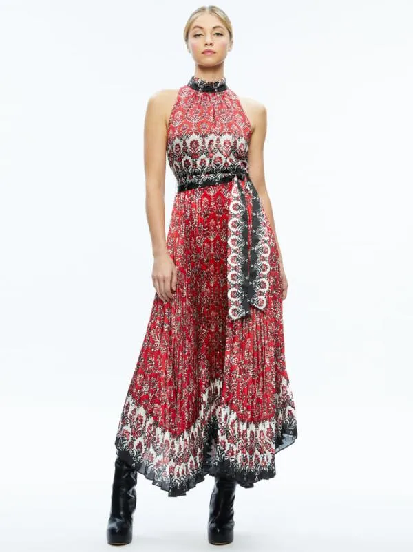 Dresses Women Alice Olivia MERTIE MOCK NECK PLEATED MAXI DRESS Allure Medallion Dresses Women Alice Olivia MERTIE MOCK NECK PLEATED MAXI DRESS Allure Medallion