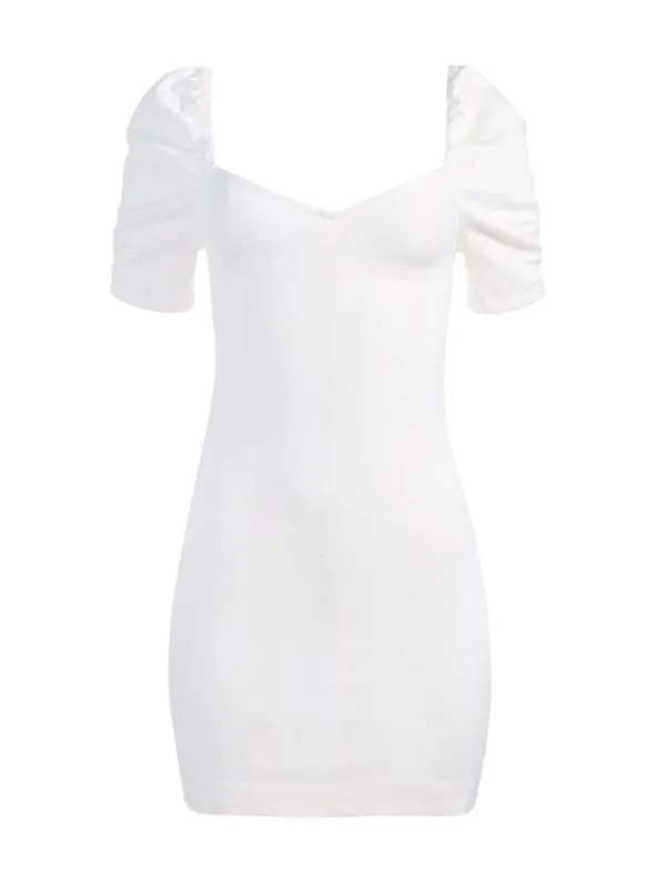 Dresses Women Alice Olivia MIMI PUFF SLEEVE DENIM MINI DRESS Vintage Sugar