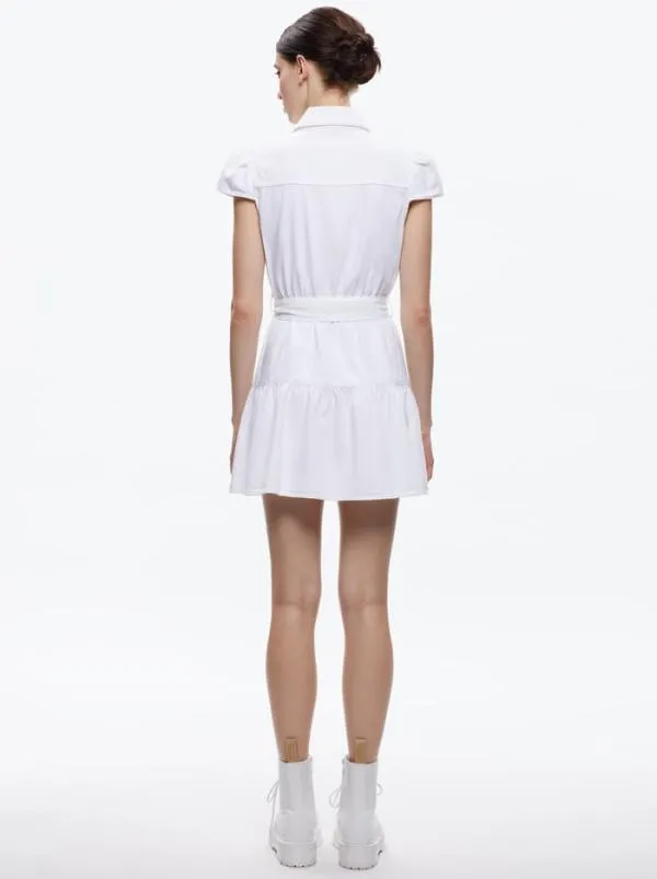 Dresses Women Alice Olivia MIRANDA MINI DENIM DRESS White