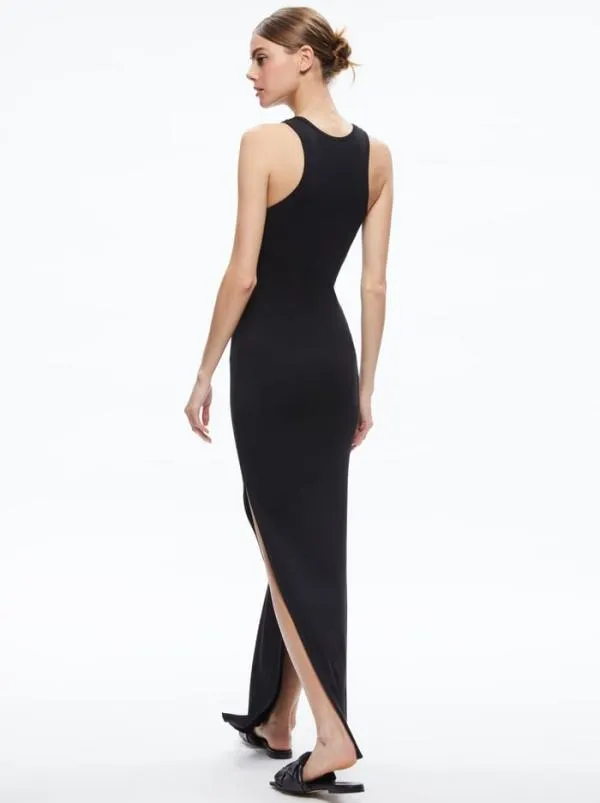 Dresses Women Alice Olivia PANIA RACERBACK SIDE SLIT MAXI DRESS Black