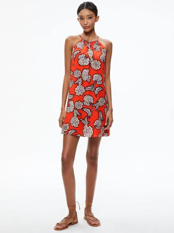 Dresses Women Alice Olivia QUINN BRAIDED HALTERNECK MINI DRESS Landmark
