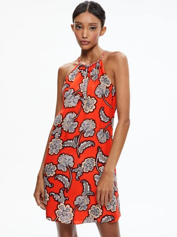 Dresses Women Alice Olivia QUINN BRAIDED HALTERNECK MINI DRESS Landmark