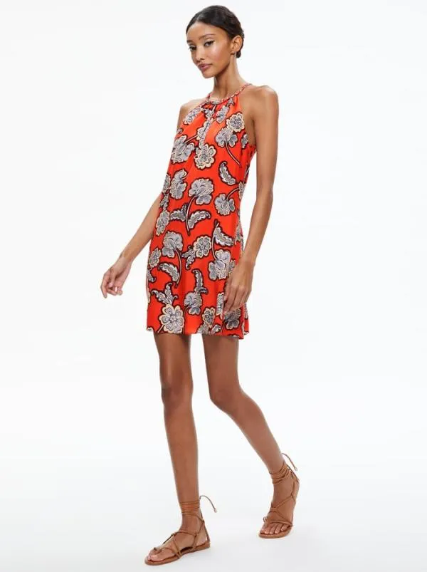 Dresses Women Alice Olivia QUINN BRAIDED HALTERNECK MINI DRESS Landmark