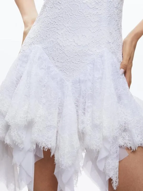 Dresses Women Alice Olivia STARA LACE SLIP MINI DRESS White