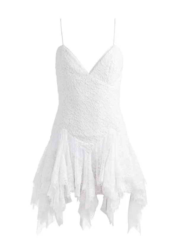 Dresses Women Alice Olivia STARA LACE SLIP MINI DRESS White
