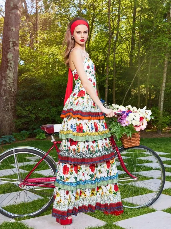 Dresses Women Alice Olivia VALENCIA SPAGHETTI STRAP MAXI DRESS Dew Floral