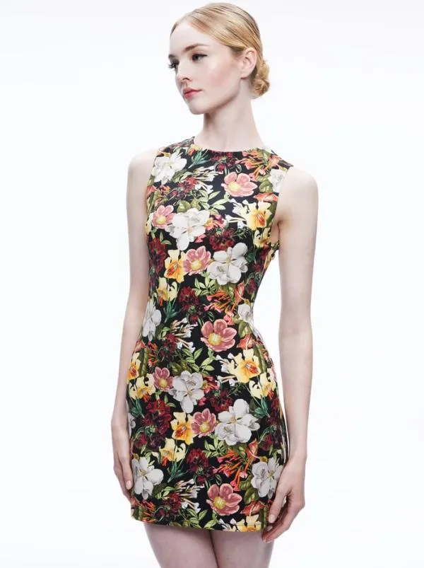 Dresses Women Alice Olivia WYNELL MINI DRESS Juniper Floral Black