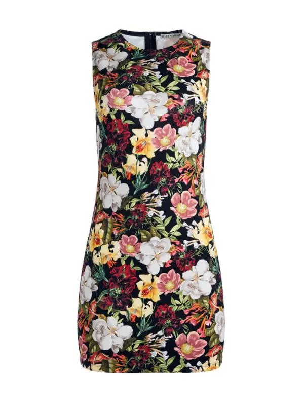 Dresses Women Alice Olivia WYNELL MINI DRESS Juniper Floral Black
