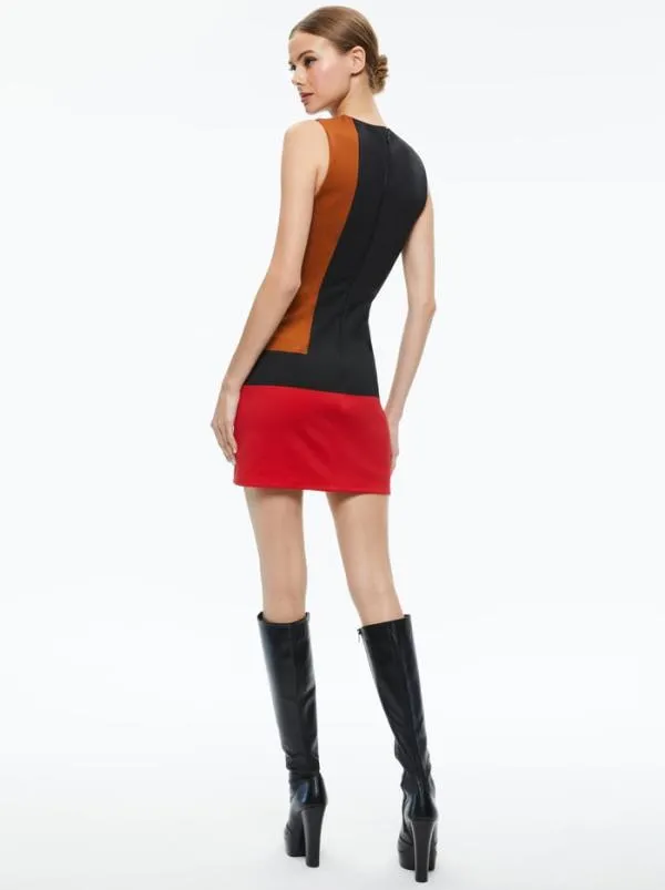 Dresses Women Alice Olivia WYNELL MINI DRESS Multi Colorblock