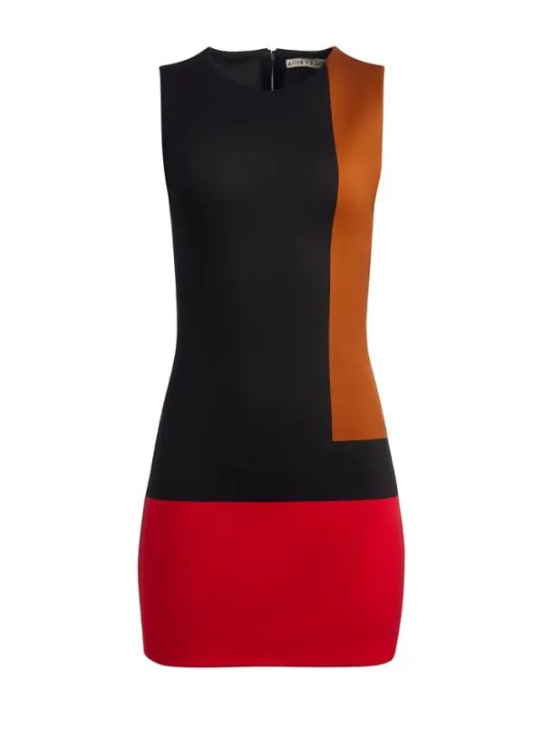 Dresses Women Alice Olivia WYNELL MINI DRESS Multi Colorblock