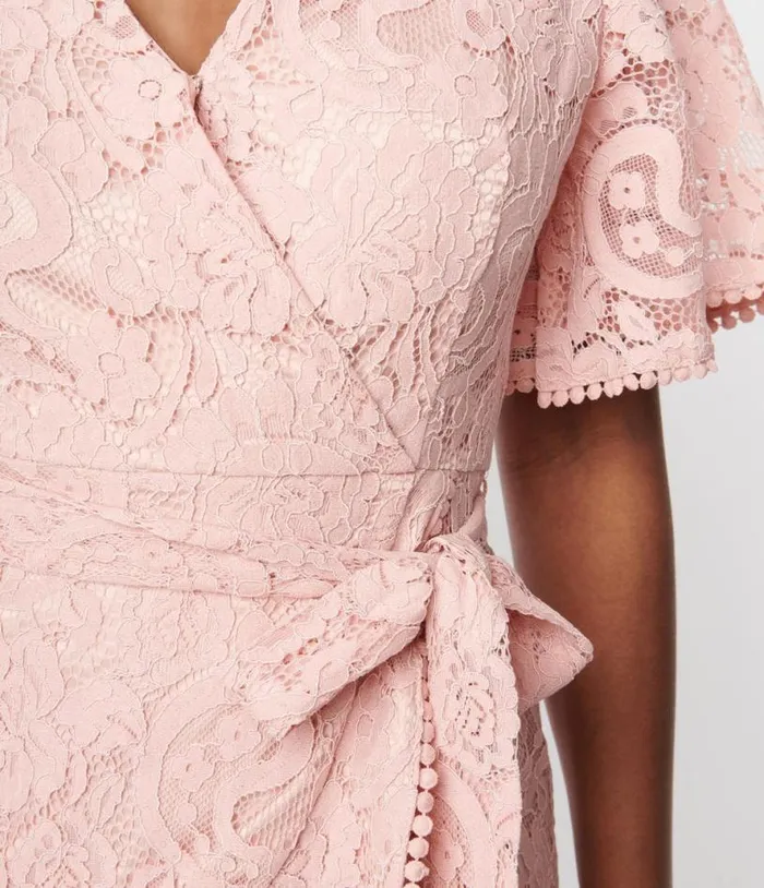 Dust Pink Lace Le Lune Dress Dresses Unique Vintage Wrap Dresses