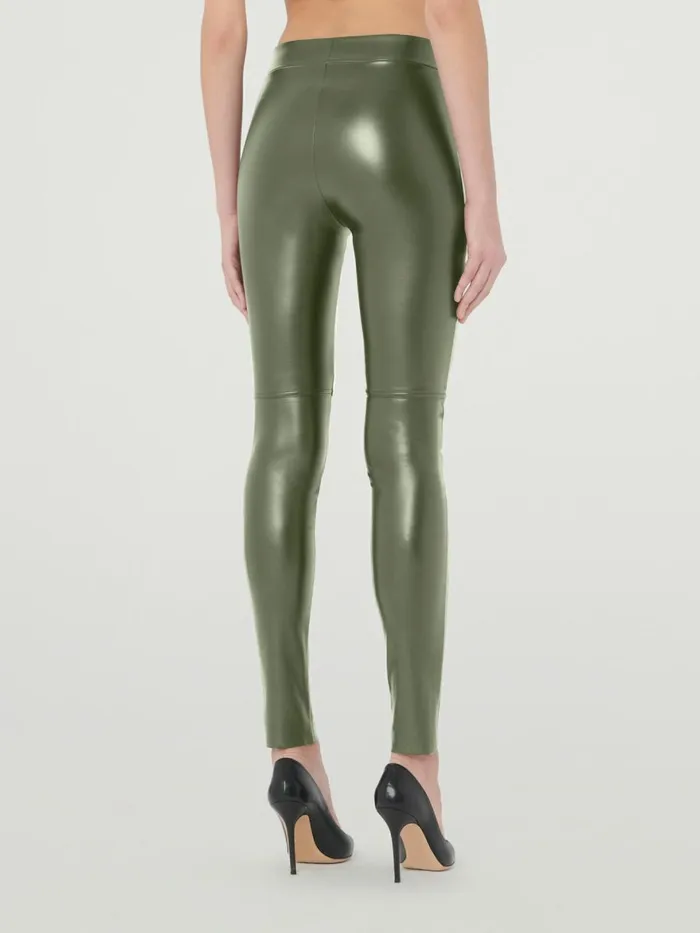 Estella Leggings 8211 Faux Leather Dusty Green Women Wolford Fashion Leggings