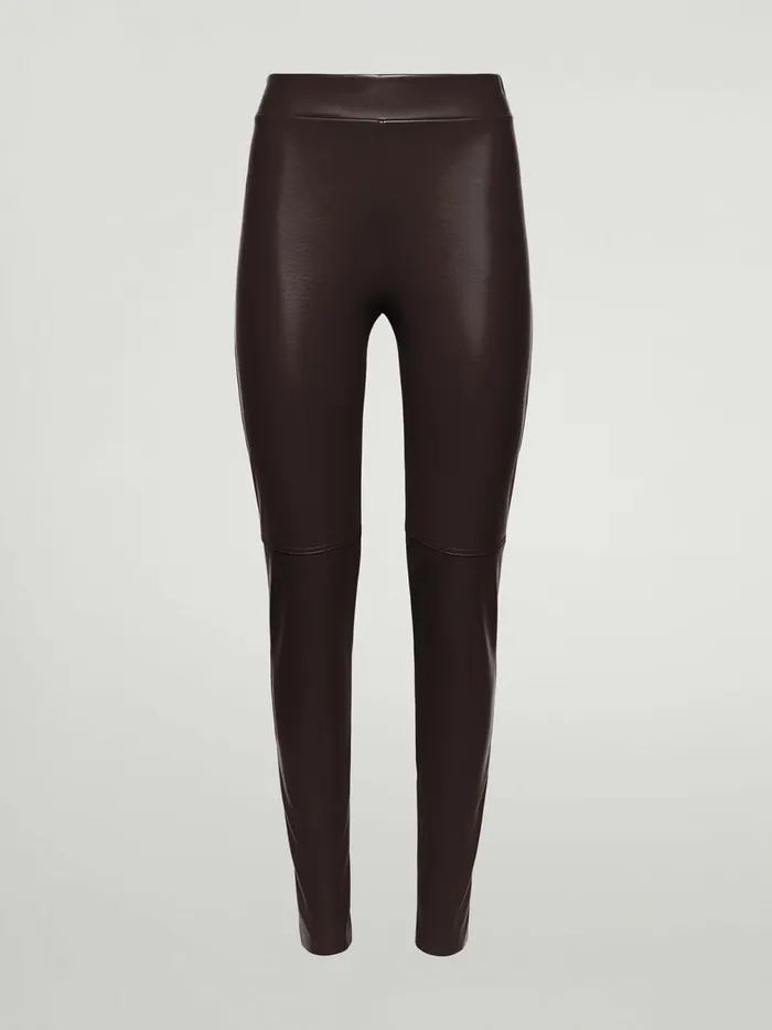 Estella Leggings 8211 Faux Leather Soft Cacao Women Wolford Trousers and Jumpsuits