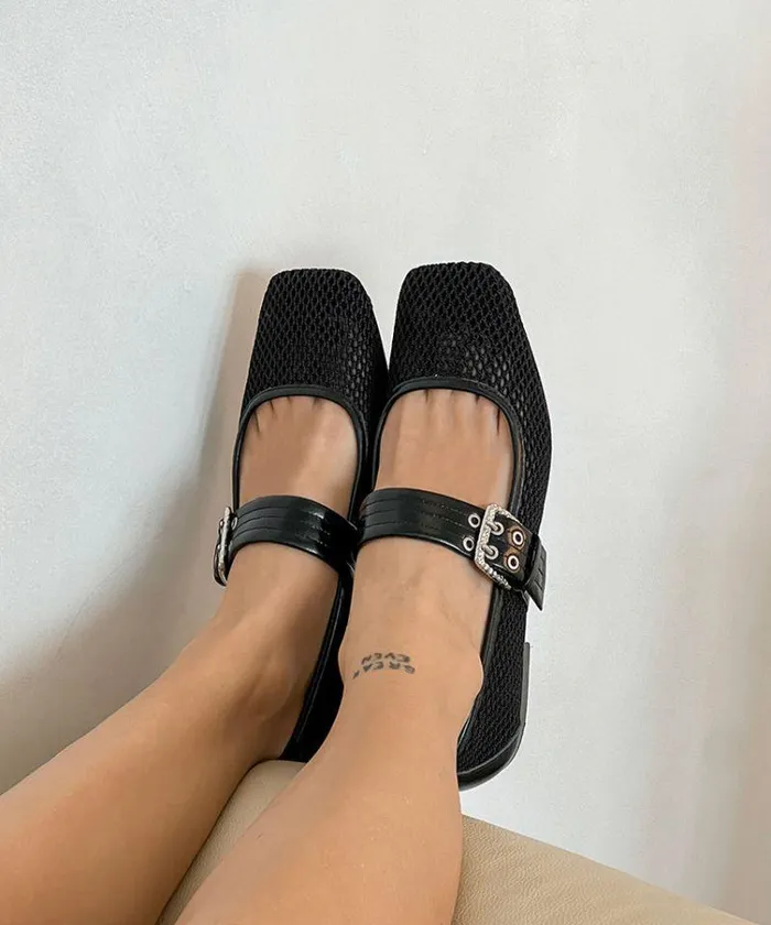 Flats and Loafers Shop Dolce Vita Arora Ballet Flats Onyx Woven Mesh Onyx Woven Mesh