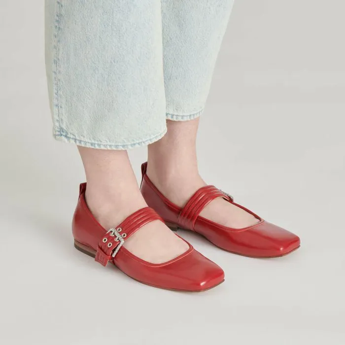 Flats and Loafers Shop Dolce Vita Arora Ballet Flats Red Crinkle Patent Red Crinkle Patent