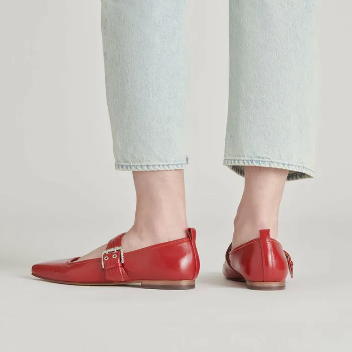 Flats and Loafers Shop Dolce Vita Arora Ballet Flats Red Crinkle Patent Red Crinkle Patent