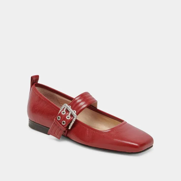 Flats and Loafers Shop Dolce Vita Arora Ballet Flats Red Crinkle Patent Red Crinkle Patent