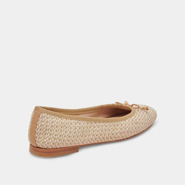 Flats and Loafers Shop Dolce Vita Cacy Ballet Flats White Natural Raffia White Natural Raffia