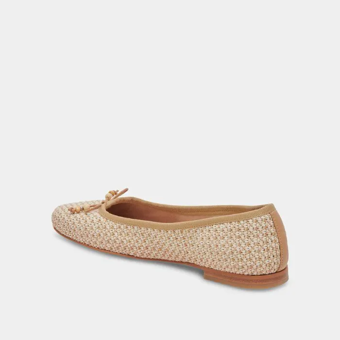 Flats and Loafers Shop Dolce Vita Cacy Ballet Flats White Natural Raffia White Natural Raffia