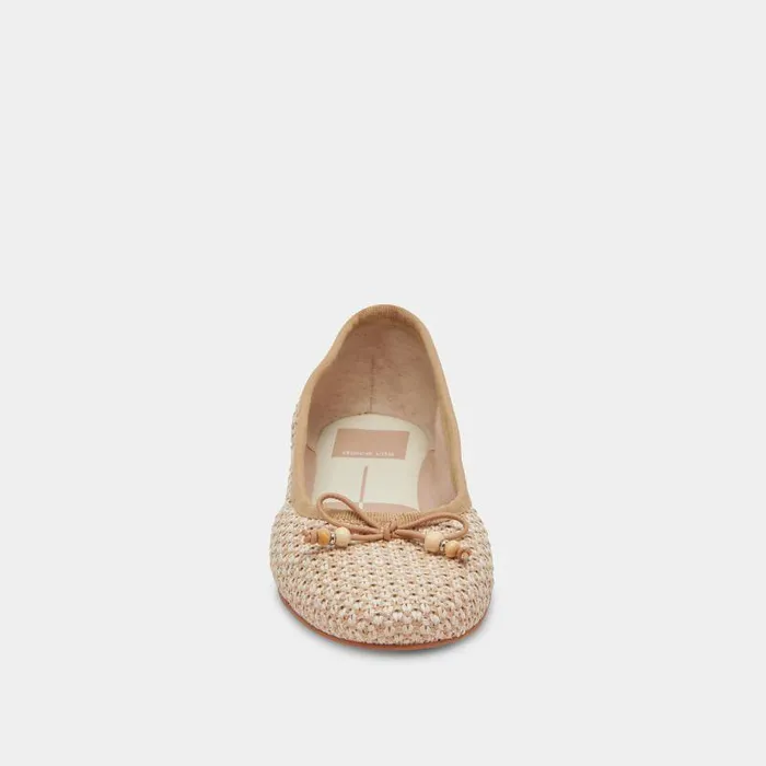 Flats and Loafers Shop Dolce Vita Cacy Ballet Flats White Natural Raffia White Natural Raffia